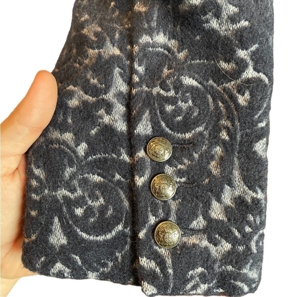 Cabi Wool Blend Jacquard Navy and Gray Jacket size 12 - Picture 7 of 16